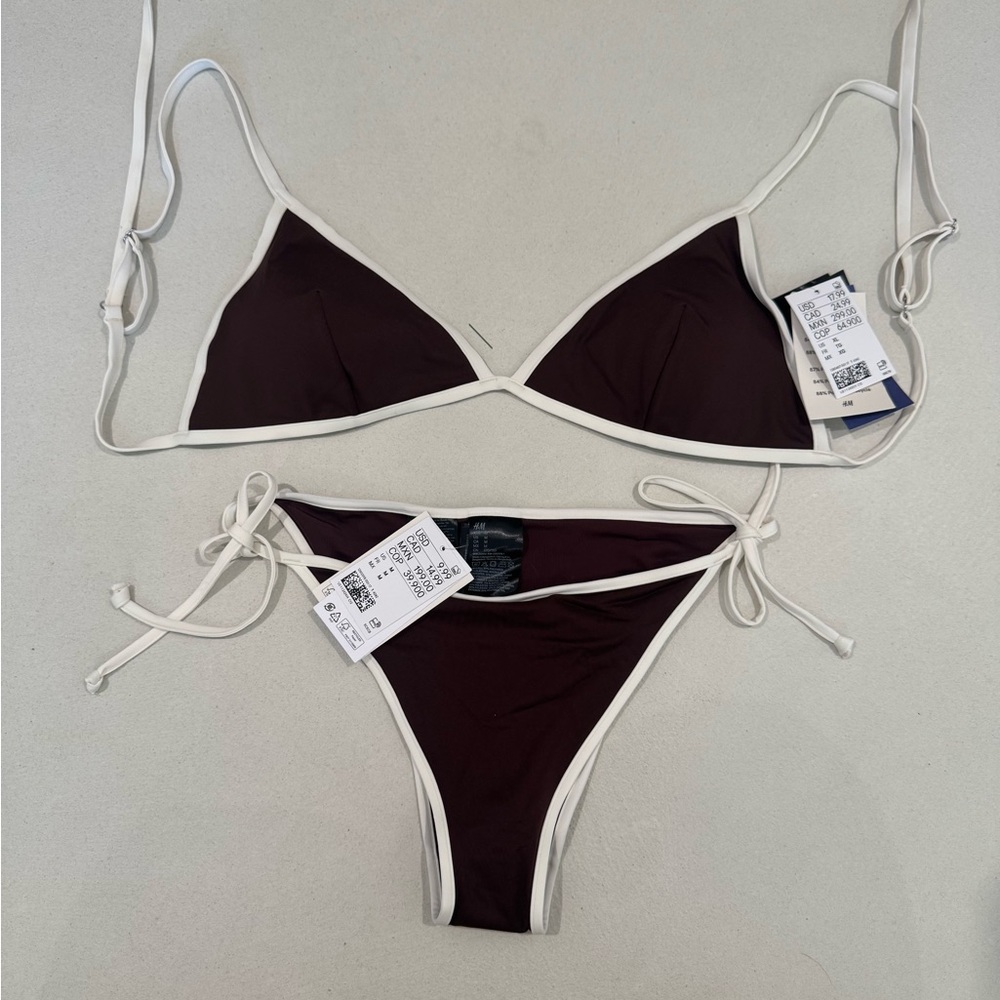 NWT H&M Chic Brown and White Bikini